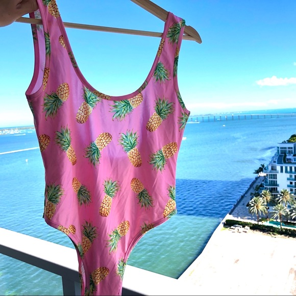 Other - Vintage pineapple pink one piece bathing suit